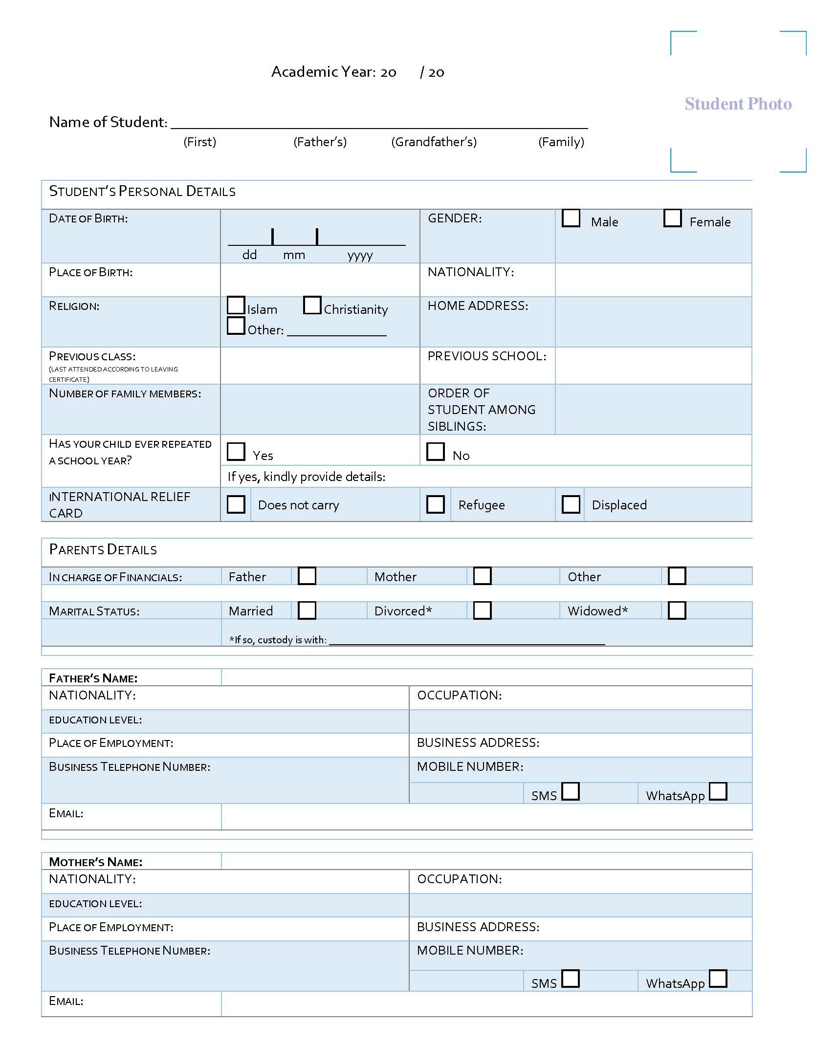 Application Form 